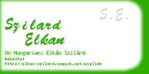 szilard elkan business card